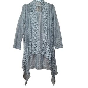 Simply‎ Couture Women Lace OpenFront Asymmetrical Cardigan Boho Chic Lagenlook L